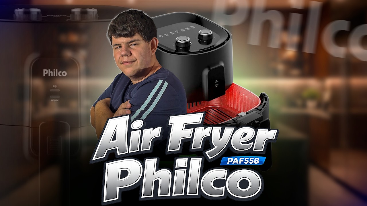 Miniatura da avaliação em vídeo de Air Fryer Philco 5,5L Revestimento Redstone 1500W 220