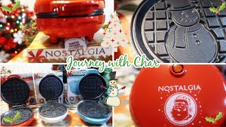 FESTIVE NOSTALGIA WAFFLE MAKERS REVIEW! SANTA, SNOWMAN, SNOWFLAKE & REINDEER! LETS MAKE SOME WAFFLES