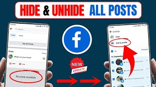 How To Hide/ Unhide All Posts From Facebook Timeline