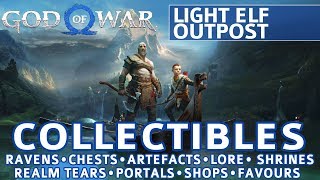 God of War - Light Elf Outpost All Collectible Locations (Ravens, Chests, Artefacts, Shrines) - 100%