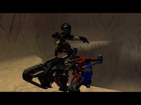 BIONICLE The Legend of Mata Nui - Pohatu Thrown From Bull (REBUILT)