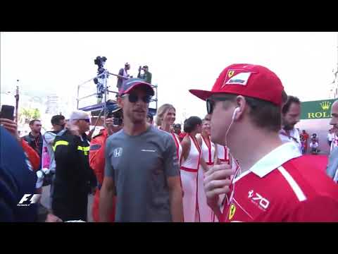Monaco 2017 Kimi Räikkönen and Jenson Button  - Are you going out tonight?