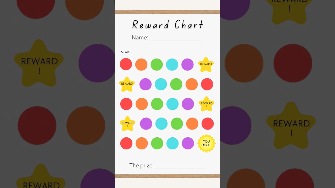 Printable Toddler Reward Chart | Kids Routine Chart | Children Reward Chart
