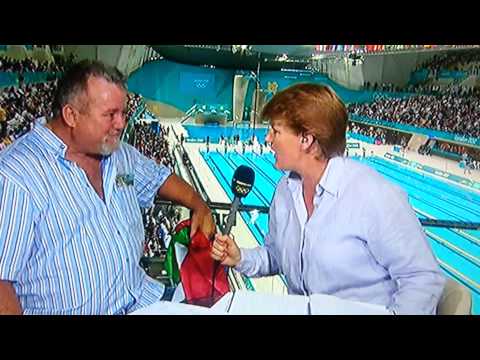 Chad Le Clos father Bert / Burt interview after son wins men's 200m gold london Olympics 2012