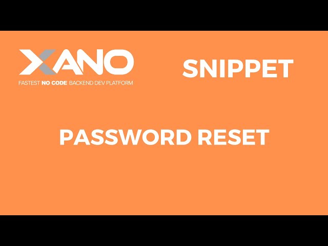 Password Reset Snippet