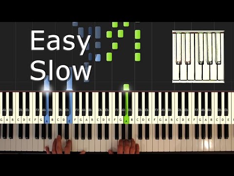 Coldplay - Clocks - piano tutorial easy SLOW - how to play - (synthesia)