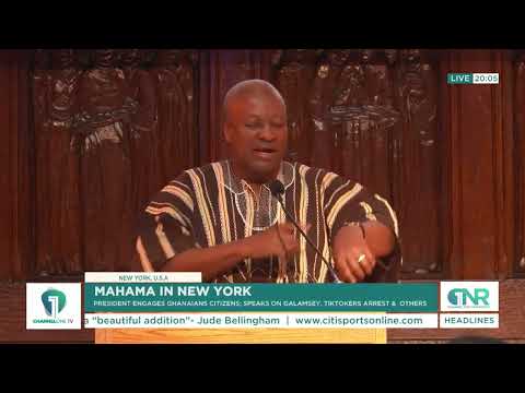 Prez Mahama Speaks to Ghanaians in New York on Galamsey, TikTok Arrests and Other Issues