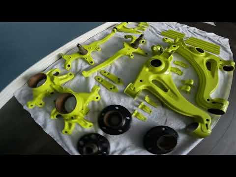 |#7| POWDER COATING AND MAKING ALUMINIUM BUSHINGS | MERCEDES W202 C55 BUILD |