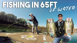 FISHING For BASS In 65ft Of Water !! (Deep Water Fishing)