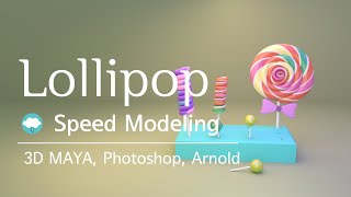 Lollipop Speed modeling and texturing. 3D Maya, Photoshop