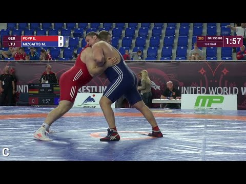 1/4 GR - 130 kg: E. POPP (GER) df. M. MIZGAITIS (LTU), 4-0