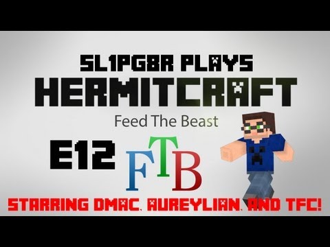 Hermitcraft FTB Ep.12 - Ender Dragon Battle w/ KingDaddyDmac, Aureylian, and TFC ( Feed The Beast )