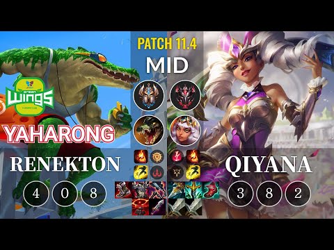 JAG Yaharong Renekton vs Qiyana Mid - KR Patch 11.4