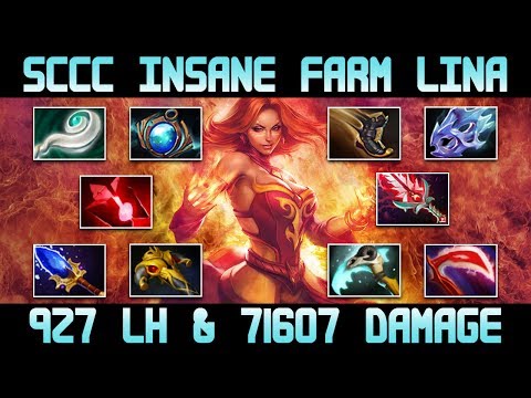 INSANE FARM LINA! 927 CS & 71K Damage! - Sccc 9200 MMR - Dota 2