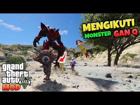TRANSFORMER DINO DAN ULTRAMAN TIGA MENGIKUTI MONSTER GAN Q KE MARKASNYA - GTA 5 MOD TRNASFORMER