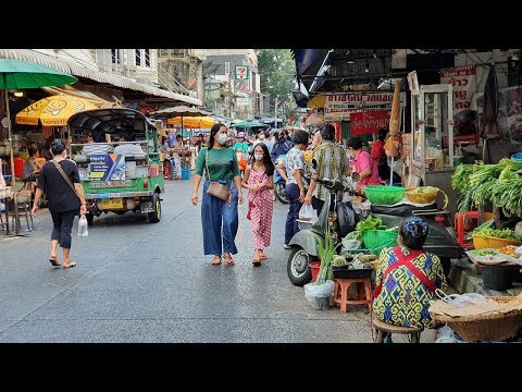 [4K] Bangkok Morning Market 2020 | Thai Street Food in Silom Soi 20