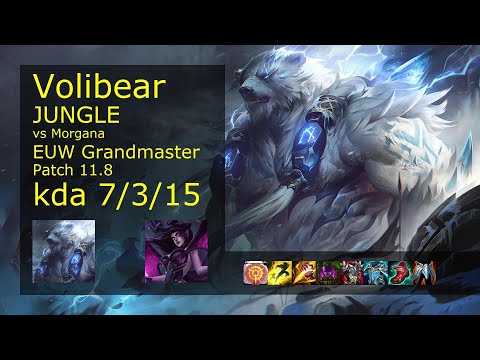 Volibear Jungle vs Morgana - EUW Grandmaster 7/3/15 Patch 11.8 Gameplay