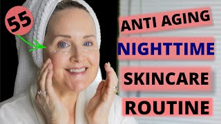 4 Step EASY NIGHTTIME AntiAging Skincare Routine for MATURE SKIN-Step by Step for Beginners! Over 50