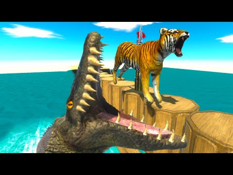 Avoid DEADLY SPIKES DON'T FALL to PURUSSAURUS - Animal Revolt Battle Simulator