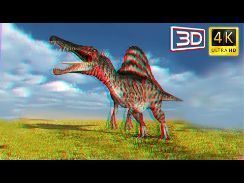 ANAGLYPH 3D | Jurassic Encyclopedia #9 - Spinosaurus dinosaur facts | 3D GLASSES RED CYAN
