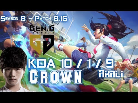 GEN Crown AKALI vs YASUO Mid - Patch 8.16 KR Ranked