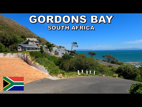 DRIVING around GORDONS BAY TOWN in SOUTH AFRICA * 4K (60fps)