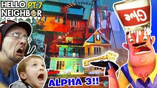 GOODBYE HELLO NEIGHBOR!! HORRIBLE Alpha 3 UPDATE? GLUE SMASHING + KEY Gameplay! (FGTEEV Part 7)