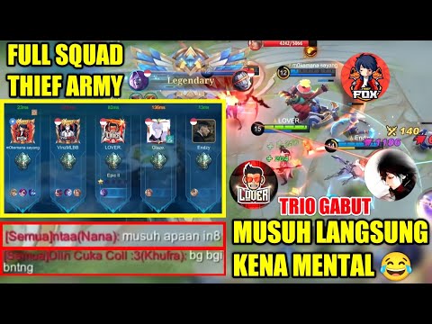 SQUAD THIEF ARMY IS BACK !! FRANCO FOX, MOSKOV LOVER DAN NZY FANNY, AUTO WIN - MOBILE LEGENDS