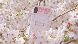 Ringke Design Slim Apple iPhone X Cherry Blossom Sky Blue Hoesjes