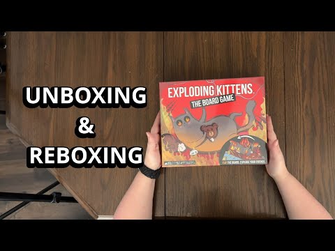 Exploding Kittens The Board Game - Card Game Unboxing & Reboxing - What's in the Box?