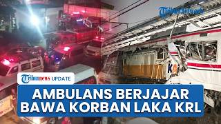 Korban Tabrakan KRL vs KA Argo Bromo Anggrek Dievakuasi ke RSUD Bekasi, Ambulans Berjajar