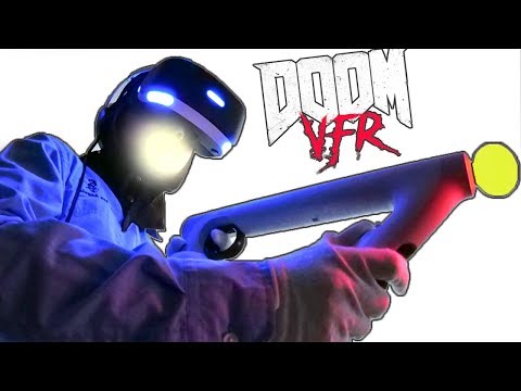 LET'S TRY PSVR... DOOM VFR GAMEPLAY! Playstation VR Unboxing + Aim Controller
