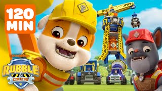Rubble's Construction Truck Rescues & Action in Builder Cove! w/ Charger | 2 Hours | Rubble & Crew