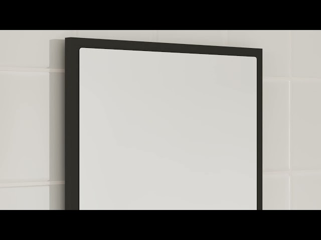 Video Teaser für 804909 vidaXL LED Bathroom Mirror Black 40x8,5x37 cm Engineered Wood
