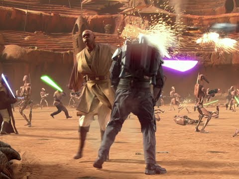Star Wars Attack of the Clones - The Death of Jango Fett.