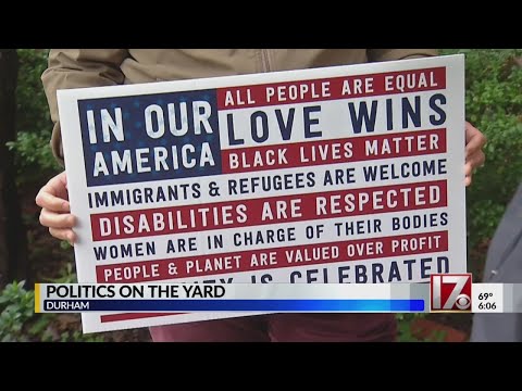 Durham man moves political sign inside after $100 a day fine threat