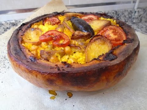 Arroz al horno en calabaza o arroz al horno de Vilafamés
