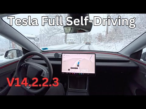 Tesla FSD V14.2.2.3 (snowy drive)