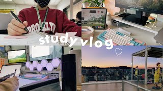 study vlog ♡  exam season | hell week—cramming and stressing + unbox dustsilver mechanical keyboard!