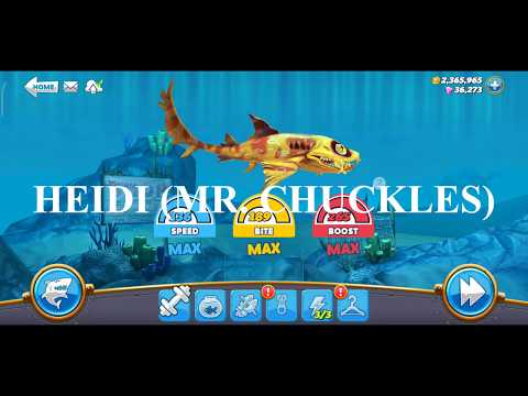 Hungry Shark World 🦈 Heidi (Mr  Chuckles) 🐟 Full Upgraded!