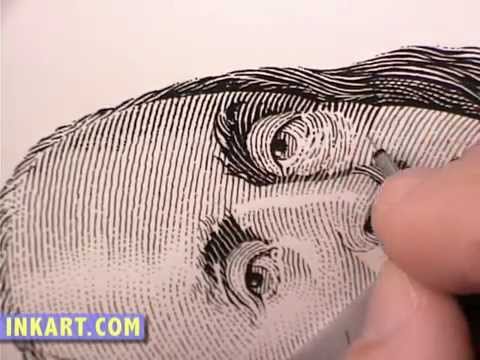 Scratchboard Drawing of Benjamin Franklin - YouTube