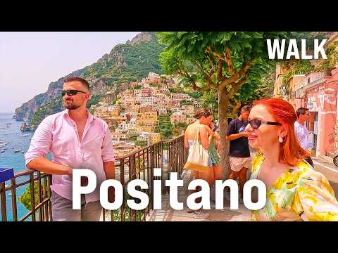 POSITANO Walking Tour | Panoramic Views, Beach & Captions - AMALFI Coast, Italy [4K/60fps]