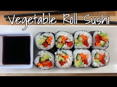 How to Make Sushi:  Vegetable Roll Sushi