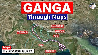 Ganga River System Through Map  Tributaries of Gan