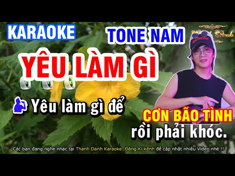 Karaoke  Yêu Làm Gì Remix Tone Nam - Cơn Bão Tình  Đạt Khói || Karaoke Thanh Danh