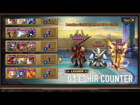Carcano Eshir Triana (G3 rune) Counter In Siege Battle - Summoners War