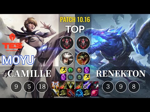 TES Moyu Camille vs Renekton Top - KR Patch 10.16