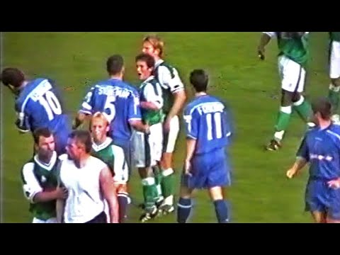 Red cards, fights, penalties - chaos of of Yeovil v Halifax, Conference 2002/03 Championship season