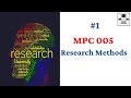 RESEARCH METHODS IN PSYCHOLOGY IGNOU M A MPC 005 BLOCK 1 UNIT 1 PART 1