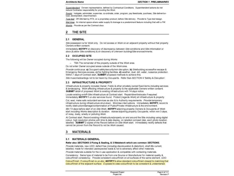 Video - Specification for Building